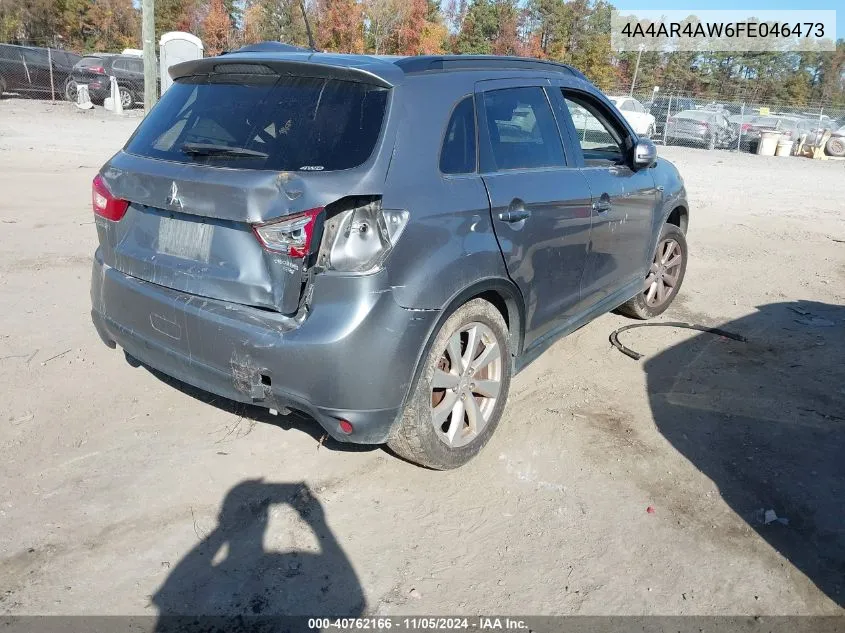 2015 Mitsubishi Outlander Sport Gt VIN: 4A4AR4AW6FE046473 Lot: 40762166