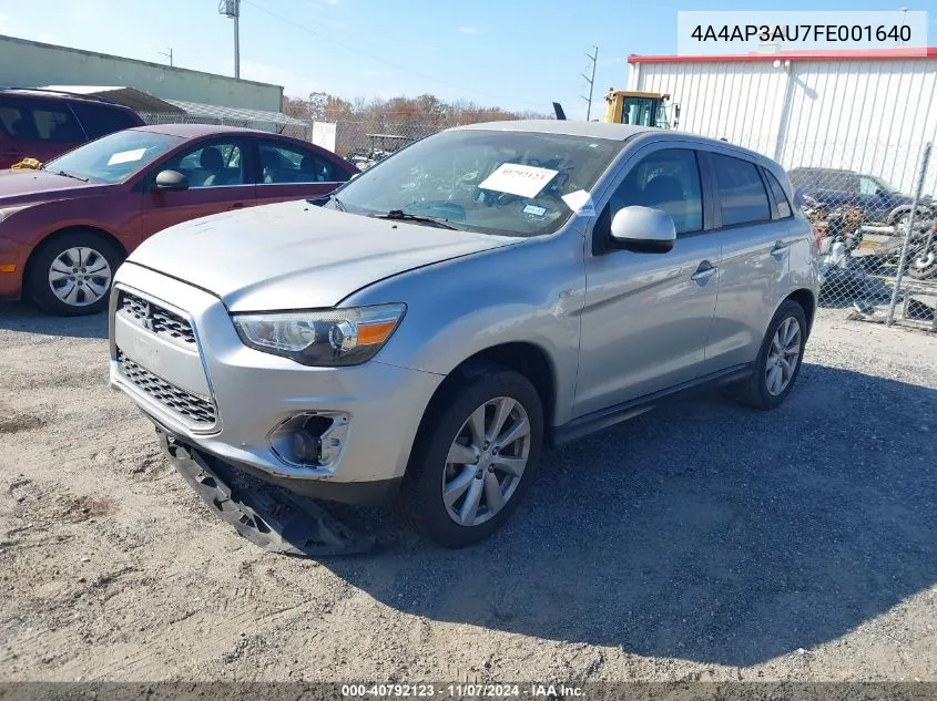 2015 Mitsubishi Outlander Sport Es VIN: 4A4AP3AU7FE001640 Lot: 40792123