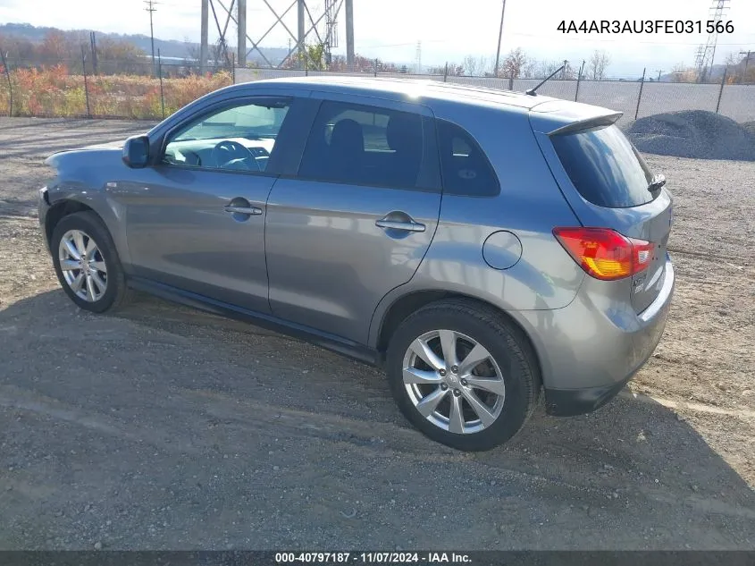 2015 Mitsubishi Outlander Sport Es VIN: 4A4AR3AU3FE031566 Lot: 40797187