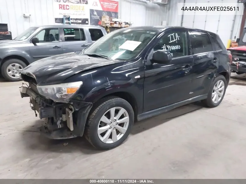 2015 Mitsubishi Outlander Sport Se VIN: 4A4AR4AUXFE025611 Lot: 40800110