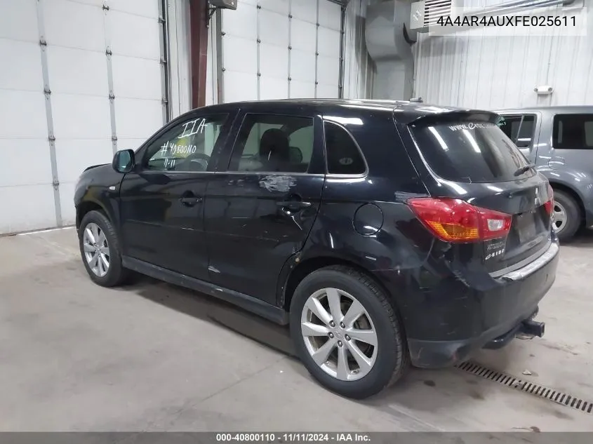 2015 Mitsubishi Outlander Sport Se VIN: 4A4AR4AUXFE025611 Lot: 40800110