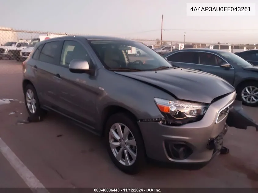 2015 Mitsubishi Outlander Sport Es VIN: 4A4AP3AU0FE043261 Lot: 40806443