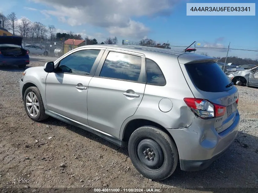 2015 Mitsubishi Outlander Sport Es VIN: 4A4AR3AU6FE043341 Lot: 40811000