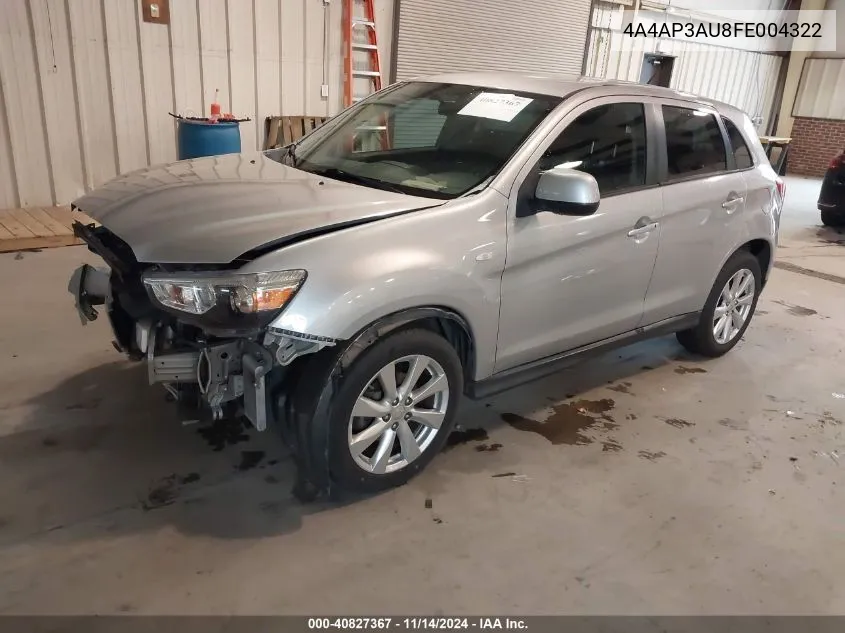 4A4AP3AU8FE004322 2015 Mitsubishi Outlander Sport Es