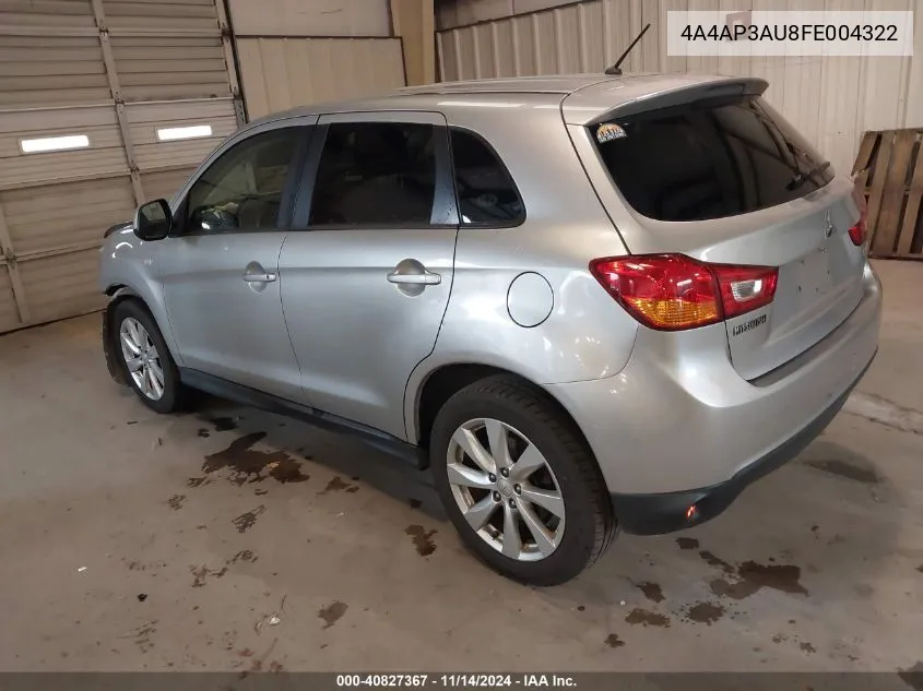 4A4AP3AU8FE004322 2015 Mitsubishi Outlander Sport Es