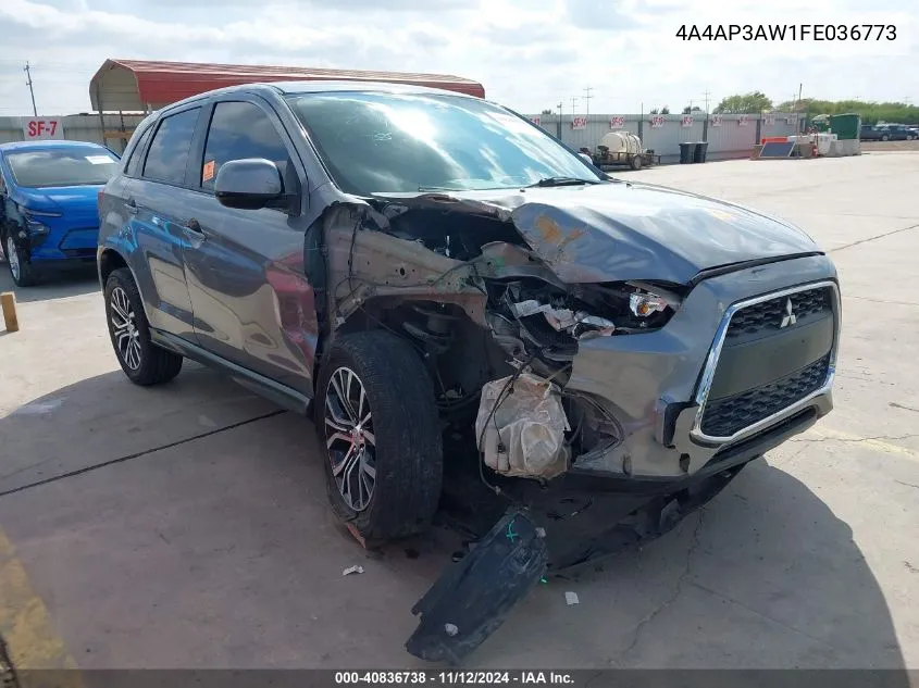 2015 Mitsubishi Outlander Sport Es VIN: 4A4AP3AW1FE036773 Lot: 40836738