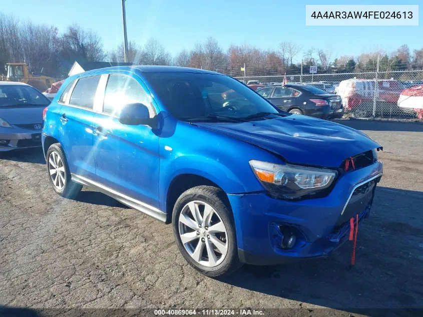 2015 Mitsubishi Outlander Sport Es VIN: 4A4AR3AW4FE024613 Lot: 40869064