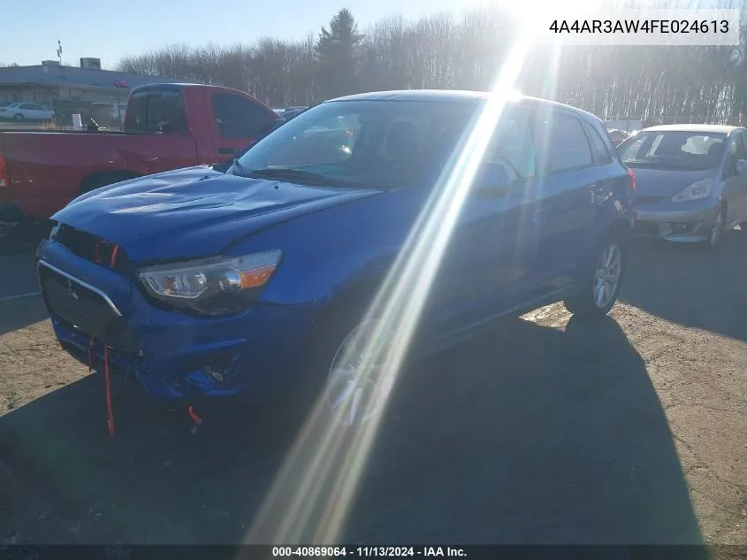 2015 Mitsubishi Outlander Sport Es VIN: 4A4AR3AW4FE024613 Lot: 40869064