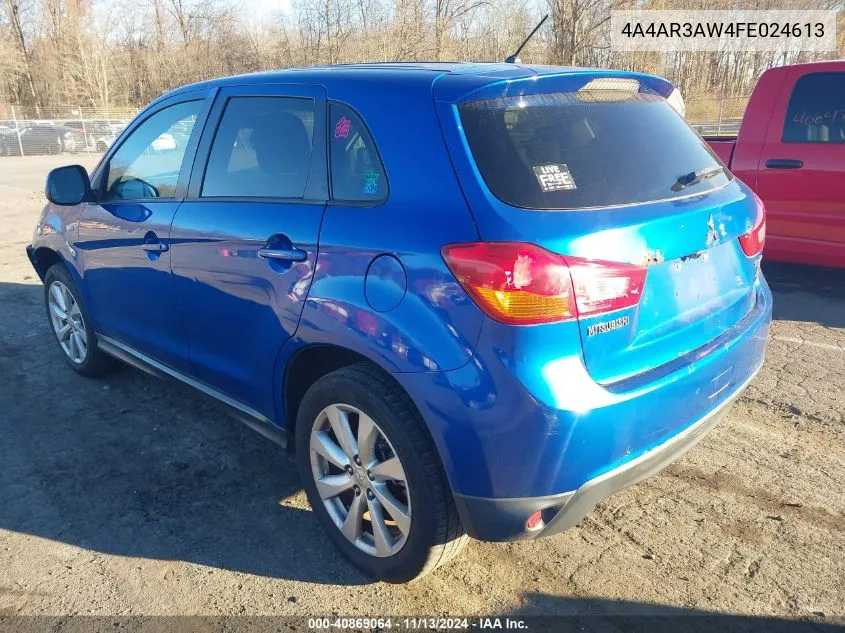 2015 Mitsubishi Outlander Sport Es VIN: 4A4AR3AW4FE024613 Lot: 40869064