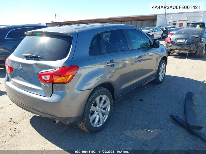 2015 Mitsubishi Outlander Sport Es VIN: 4A4AP3AU6FE001421 Lot: 40915102