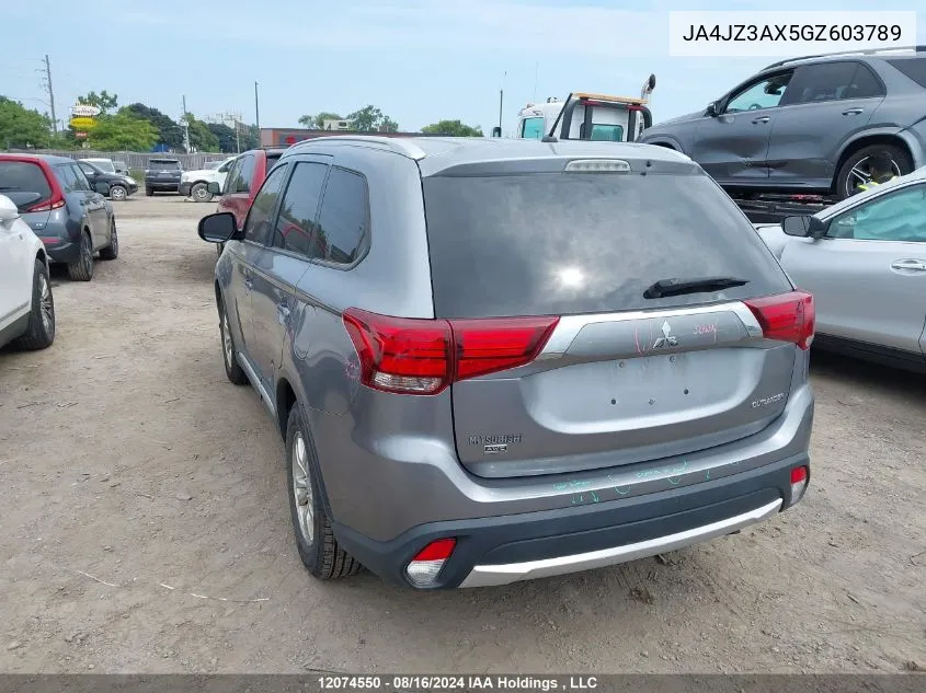 2016 Mitsubishi Outlander VIN: JA4JZ3AX5GZ603789 Lot: 12074550