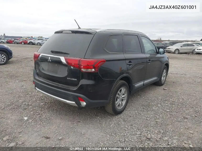 2016 Mitsubishi Outlander VIN: JA4JZ3AX4GZ601001 Lot: 12126922