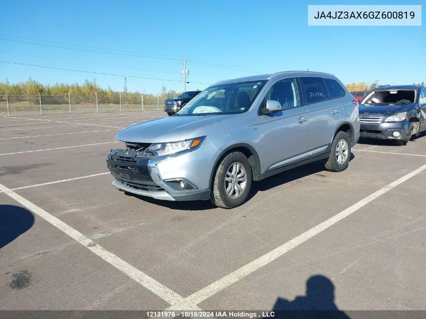 2016 Mitsubishi Outlander VIN: JA4JZ3AX6GZ600819 Lot: 12131976