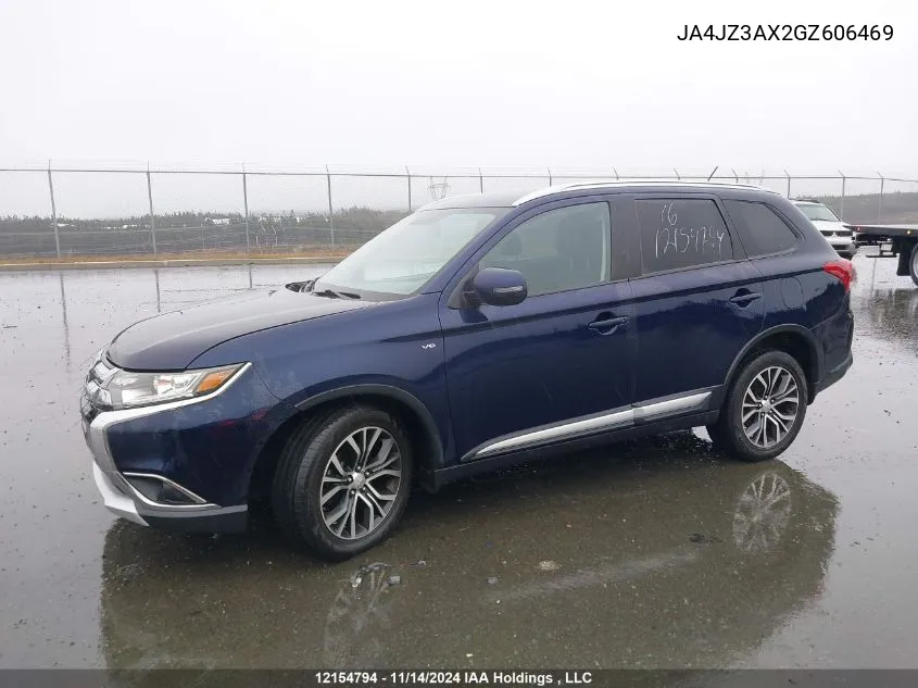 2016 Mitsubishi Outlander VIN: JA4JZ3AX2GZ606469 Lot: 12154794