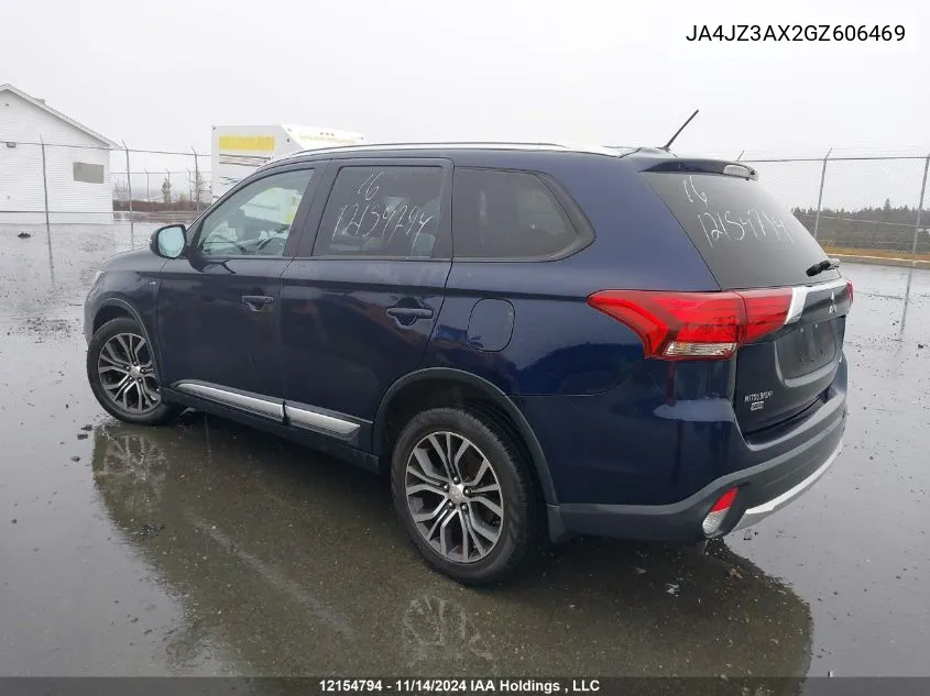 2016 Mitsubishi Outlander VIN: JA4JZ3AX2GZ606469 Lot: 12154794