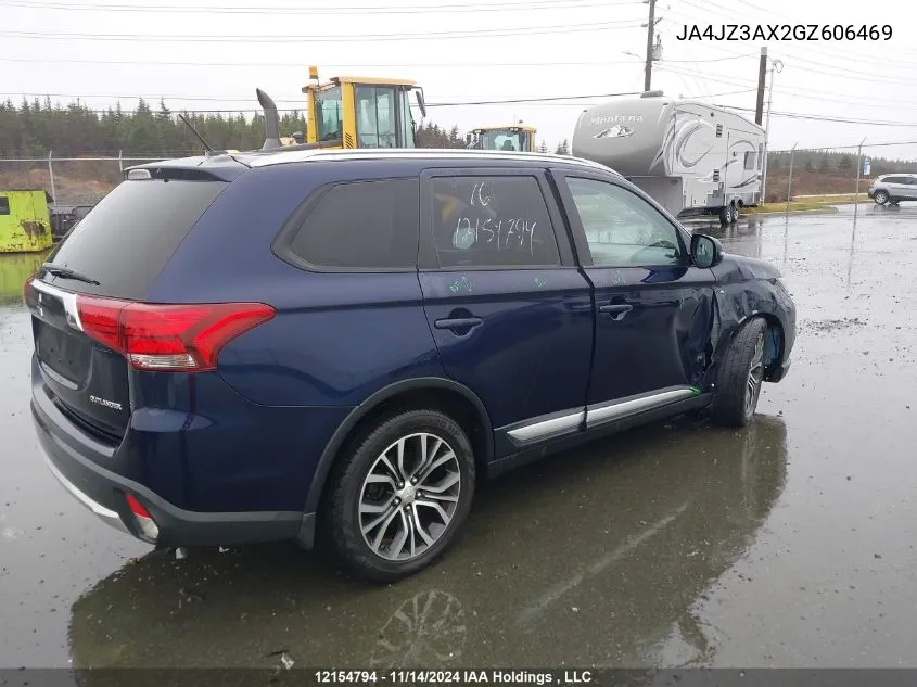 2016 Mitsubishi Outlander VIN: JA4JZ3AX2GZ606469 Lot: 12154794