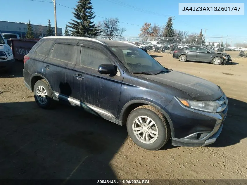 2016 Mitsubishi Outlander Se/Sel VIN: JA4JZ3AX1GZ601747 Lot: 30048148