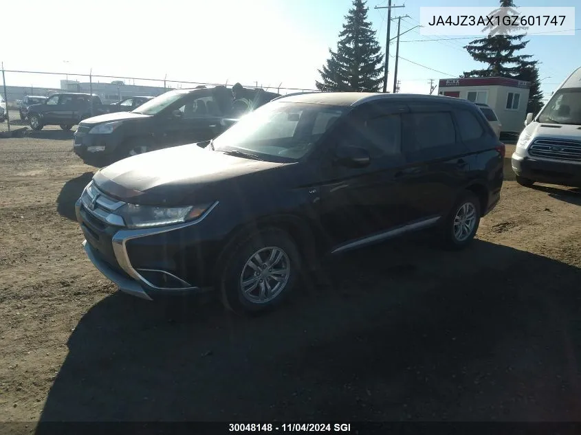 2016 Mitsubishi Outlander Se/Sel VIN: JA4JZ3AX1GZ601747 Lot: 30048148