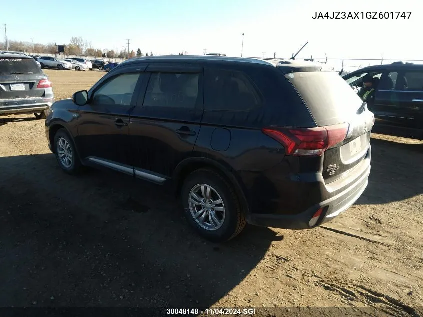 2016 Mitsubishi Outlander Se/Sel VIN: JA4JZ3AX1GZ601747 Lot: 30048148