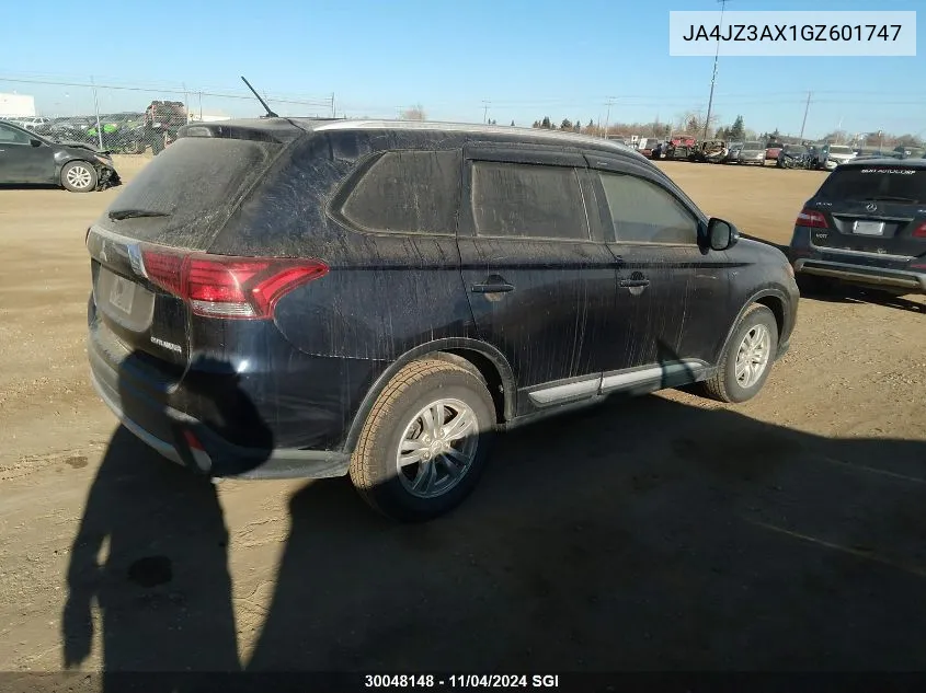 2016 Mitsubishi Outlander Se/Sel VIN: JA4JZ3AX1GZ601747 Lot: 30048148