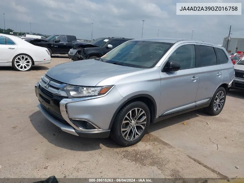 JA4AD2A39GZ016758 2016 Mitsubishi Outlander Es