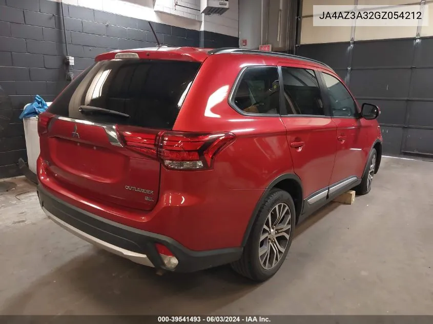 2016 Mitsubishi Outlander Sel VIN: JA4AZ3A32GZ054212 Lot: 39541493