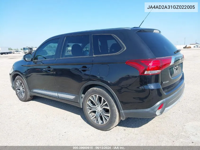 JA4AD2A31GZ022005 2016 Mitsubishi Outlander Es