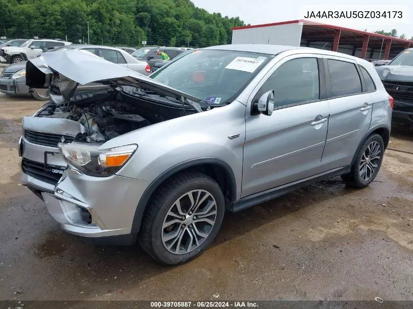 2016 Mitsubishi Outlander Sport 2.0 Es VIN: JA4AR3AU5GZ034173 Lot: 39705887