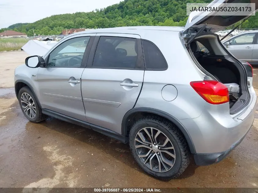 2016 Mitsubishi Outlander Sport 2.0 Es VIN: JA4AR3AU5GZ034173 Lot: 39705887