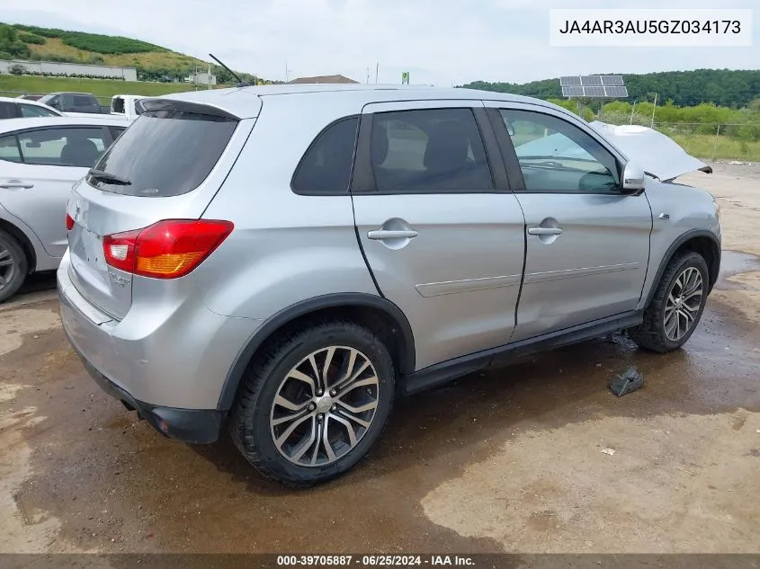 2016 Mitsubishi Outlander Sport 2.0 Es VIN: JA4AR3AU5GZ034173 Lot: 39705887