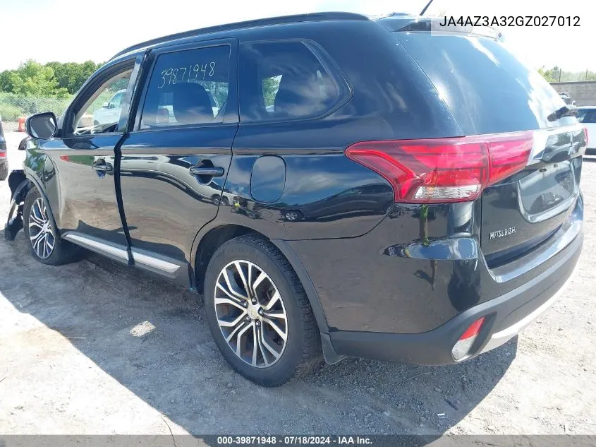 JA4AZ3A32GZ027012 2016 Mitsubishi Outlander Sel