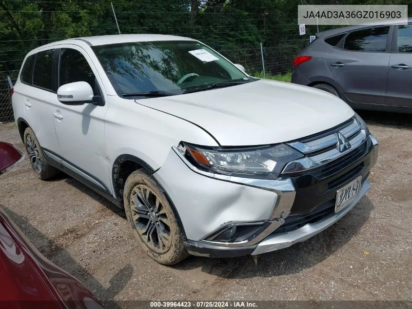 2016 Mitsubishi Outlander Se/Sel VIN: JA4AD3A36GZ016903 Lot: 39964423