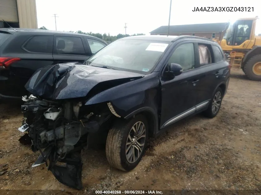 2016 Mitsubishi Outlander Se VIN: JA4AZ3A3XGZ043121 Lot: 40040268