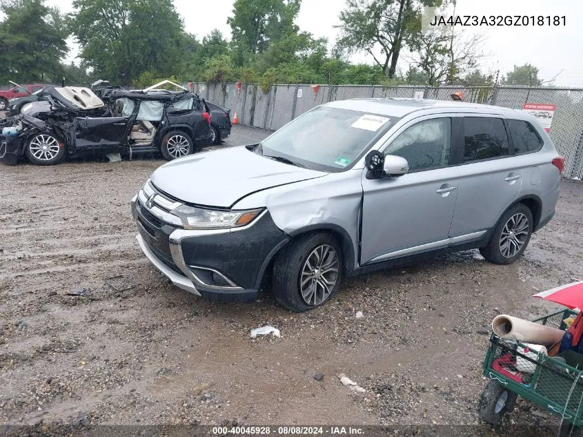 2016 Mitsubishi Outlander Se VIN: JA4AZ3A32GZ018181 Lot: 40045928