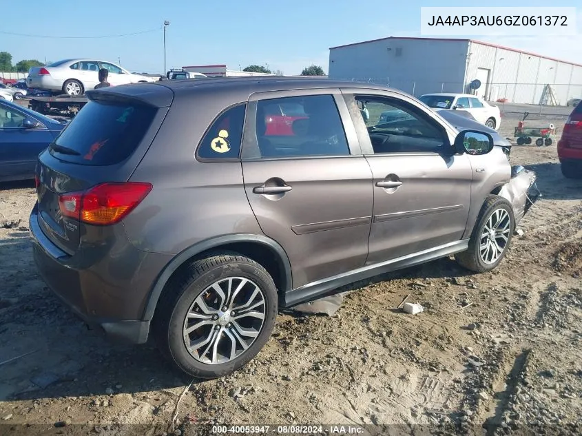 2016 Mitsubishi Outlander Sport 2.0 Es VIN: JA4AP3AU6GZ061372 Lot: 40053947