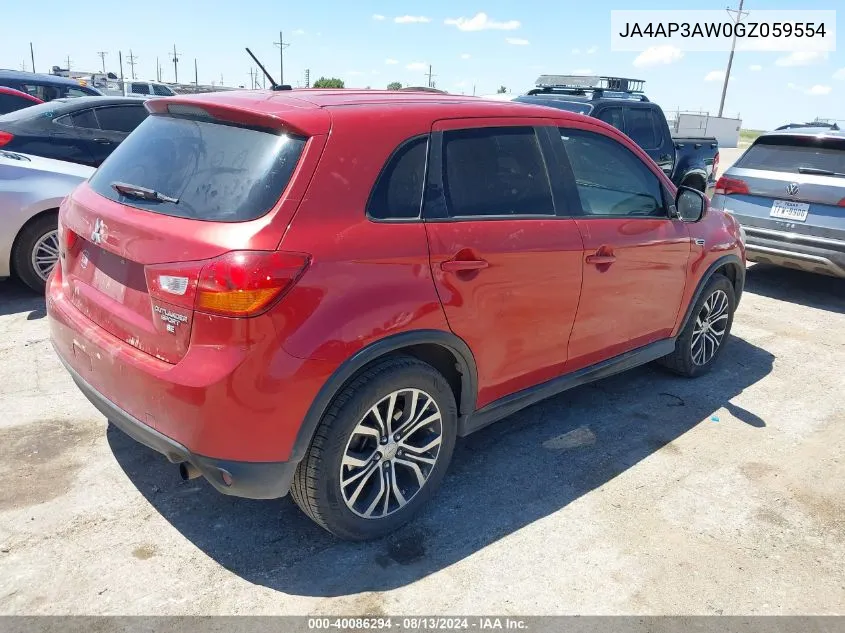 2016 Mitsubishi Outlander Sport 2.4 Se VIN: JA4AP3AW0GZ059554 Lot: 40086294