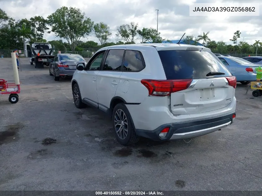 2016 Mitsubishi Outlander Se VIN: JA4AD3A39GZ056862 Lot: 40150552