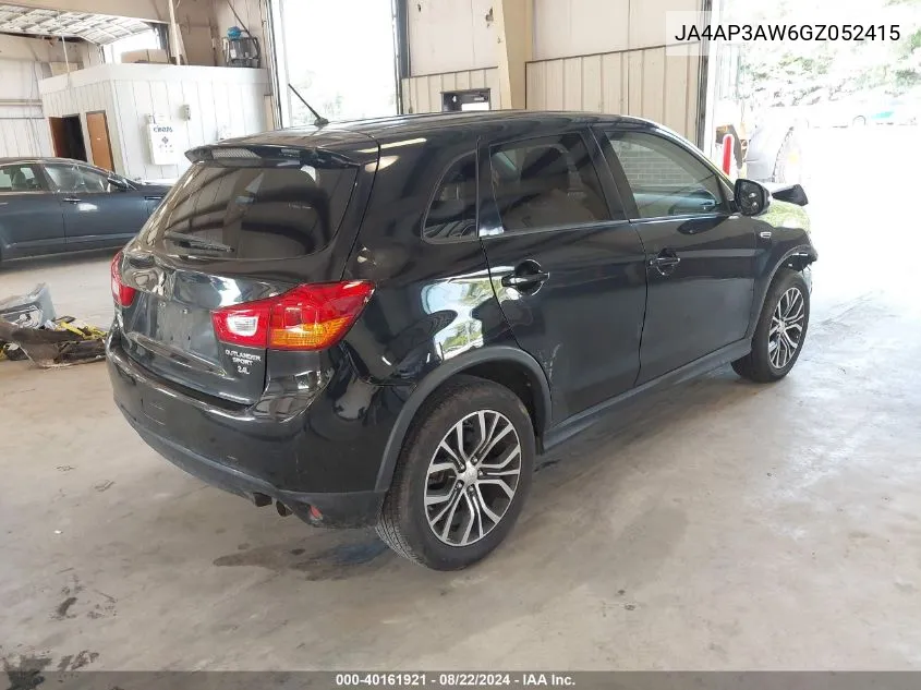 2016 Mitsubishi Outlander Sport 2.4 Es/2.4 Se VIN: JA4AP3AW6GZ052415 Lot: 40161921