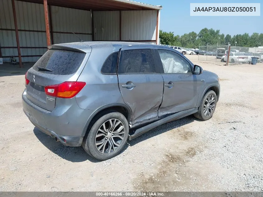 2016 Mitsubishi Outlander Sport 2.0 Es VIN: JA4AP3AU8GZ050051 Lot: 40166266