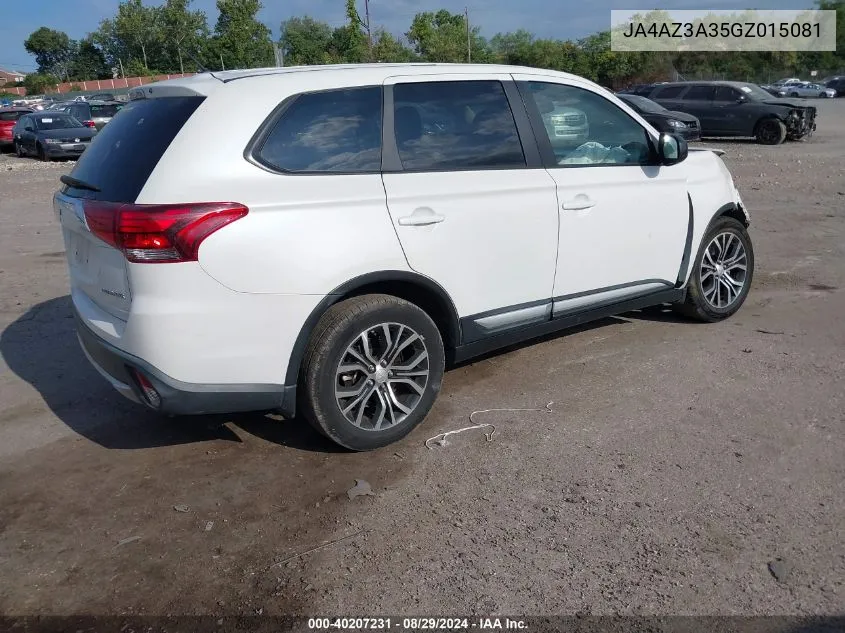 2016 Mitsubishi Outlander Es VIN: JA4AZ3A35GZ015081 Lot: 40207231