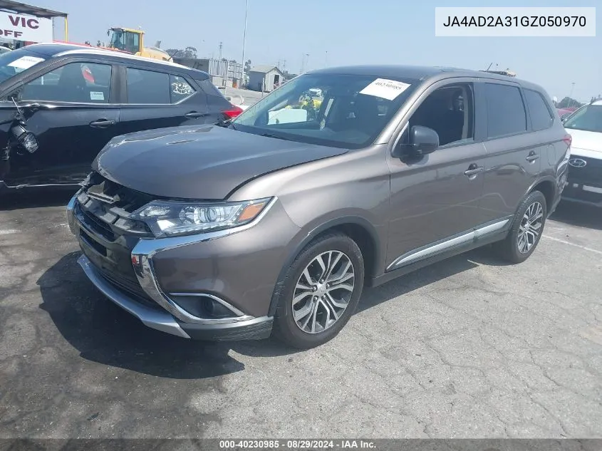 2016 Mitsubishi Outlander Es VIN: JA4AD2A31GZ050970 Lot: 40230985