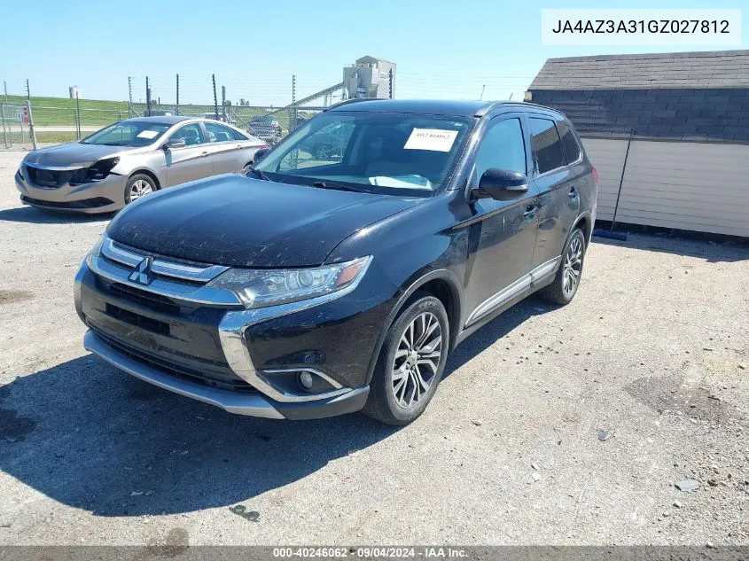 JA4AZ3A31GZ027812 2016 Mitsubishi Outlander Sel