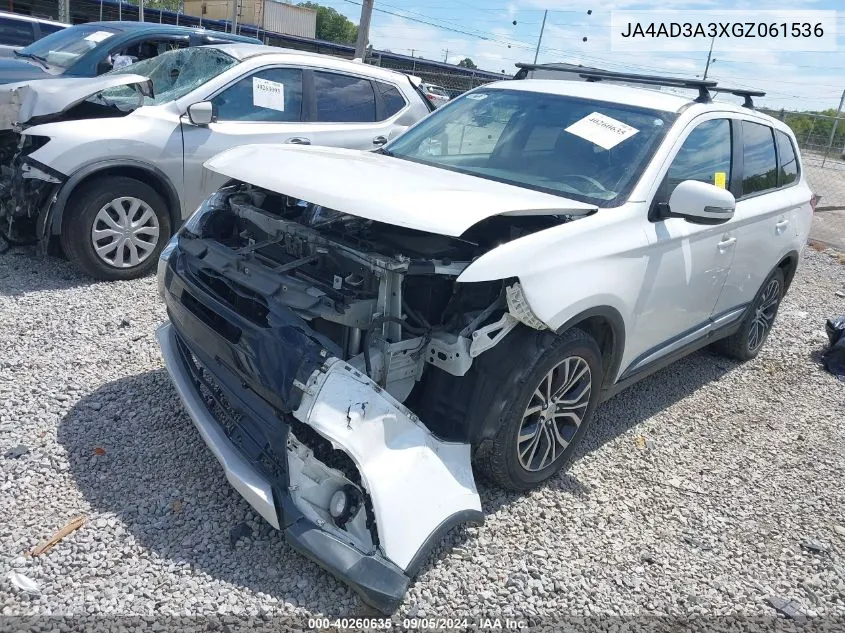 2016 Mitsubishi Outlander Se VIN: JA4AD3A3XGZ061536 Lot: 40260635