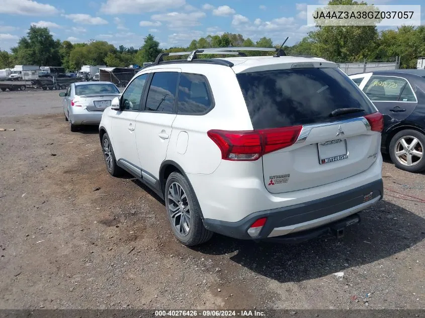 2016 Mitsubishi Outlander Es/Se/Sel VIN: JA4AZ3A38GZ037057 Lot: 40276426