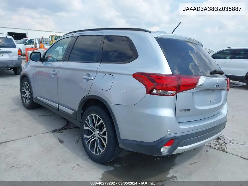 JA4AD3A38GZ035887 2016 Mitsubishi Outlander Se/Sel