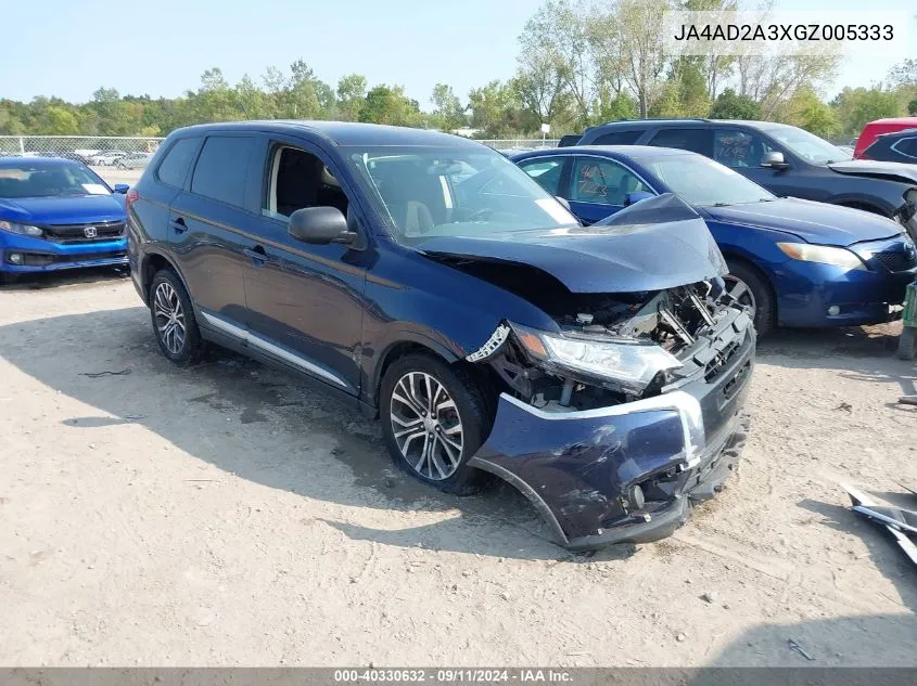 2016 Mitsubishi Outlander Es VIN: JA4AD2A3XGZ005333 Lot: 40330632