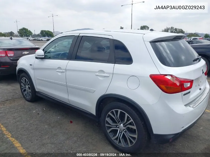 JA4AP3AU0GZ029243 2016 Mitsubishi Outlander Sport 2.0 Es