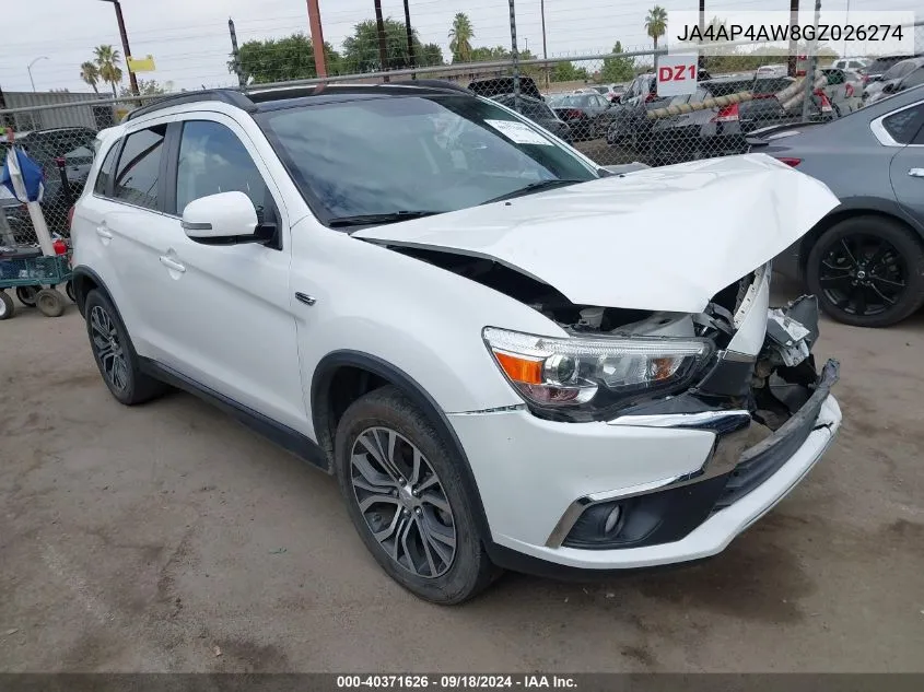 JA4AP4AW8GZ026274 2016 Mitsubishi Outlander Sport 2.4 Gt