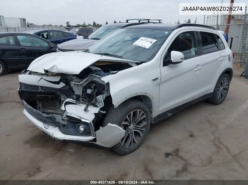 JA4AP4AW8GZ026274 2016 Mitsubishi Outlander Sport 2.4 Gt