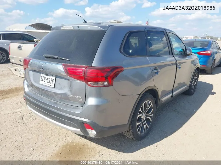 JA4AD3A32GZ018986 2016 Mitsubishi Outlander Se